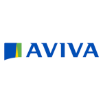 Aviva logo with a blue and green abstract square on the left and the word "AVIVA" in blue capital letters on the right, representing a trusted Restoration Company Calgary can rely on.